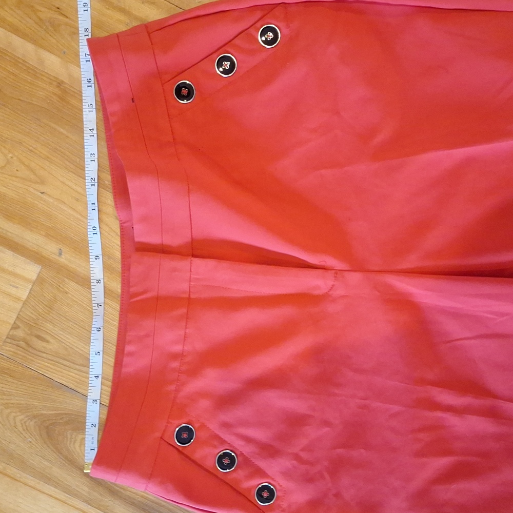 TALL 7th Avenue New York & Co. Orange Flare Leg High Waist Trousers Sz 18 Tall - Picture 8 of 11